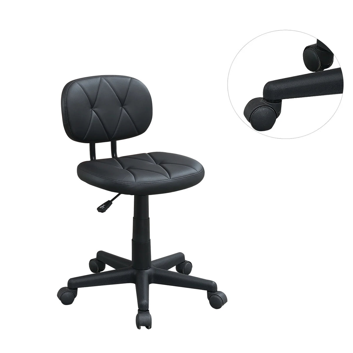 Black PU Leather Low-Back Office Chair K3433