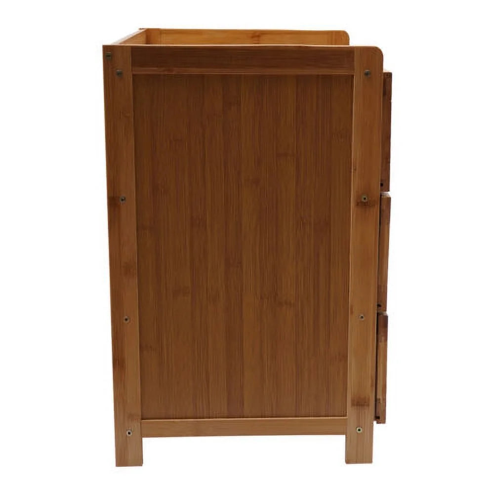Bamboo Bedside Table with 3 Sliding Drawer P49101