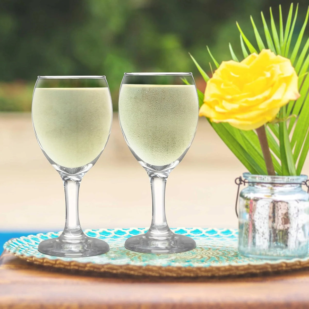 Clear 8.5 Oz Wine Glasses Set J1291