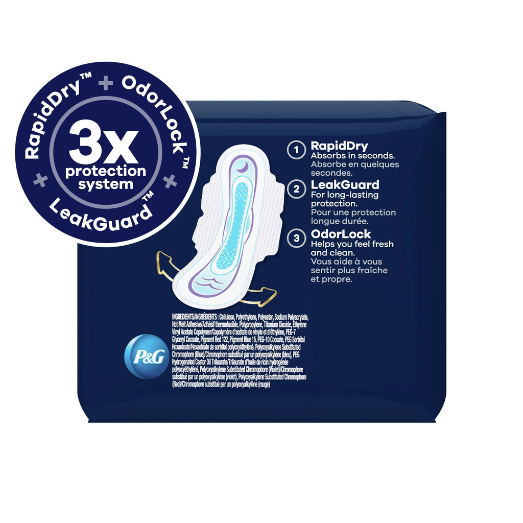 Ultra Thin Overnight Pads with Wings, Size 4, 36 Count C754