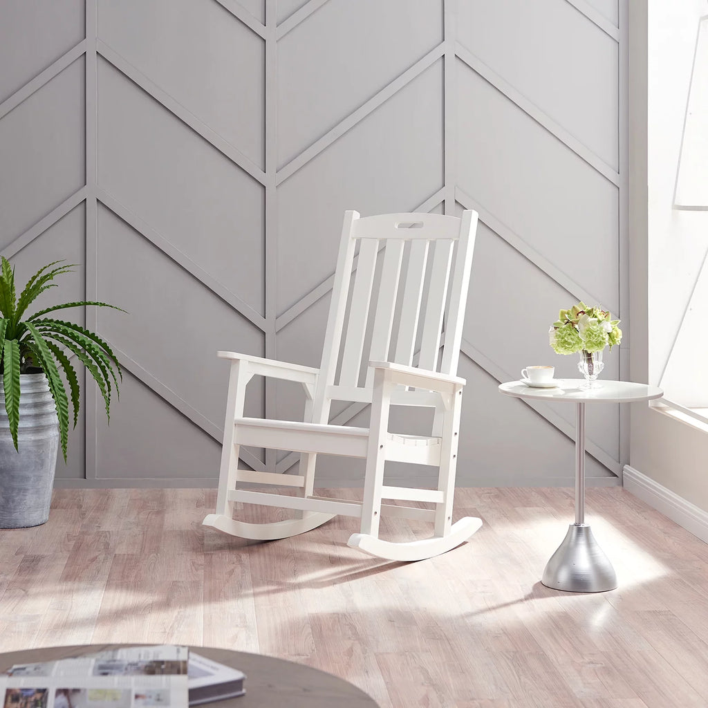 White Poly Lumber Rocking Chair with High Back O859
