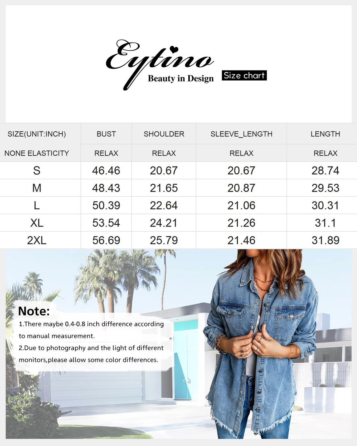 Sky Blue Long Sleeve Loose Denim Jacket R66153