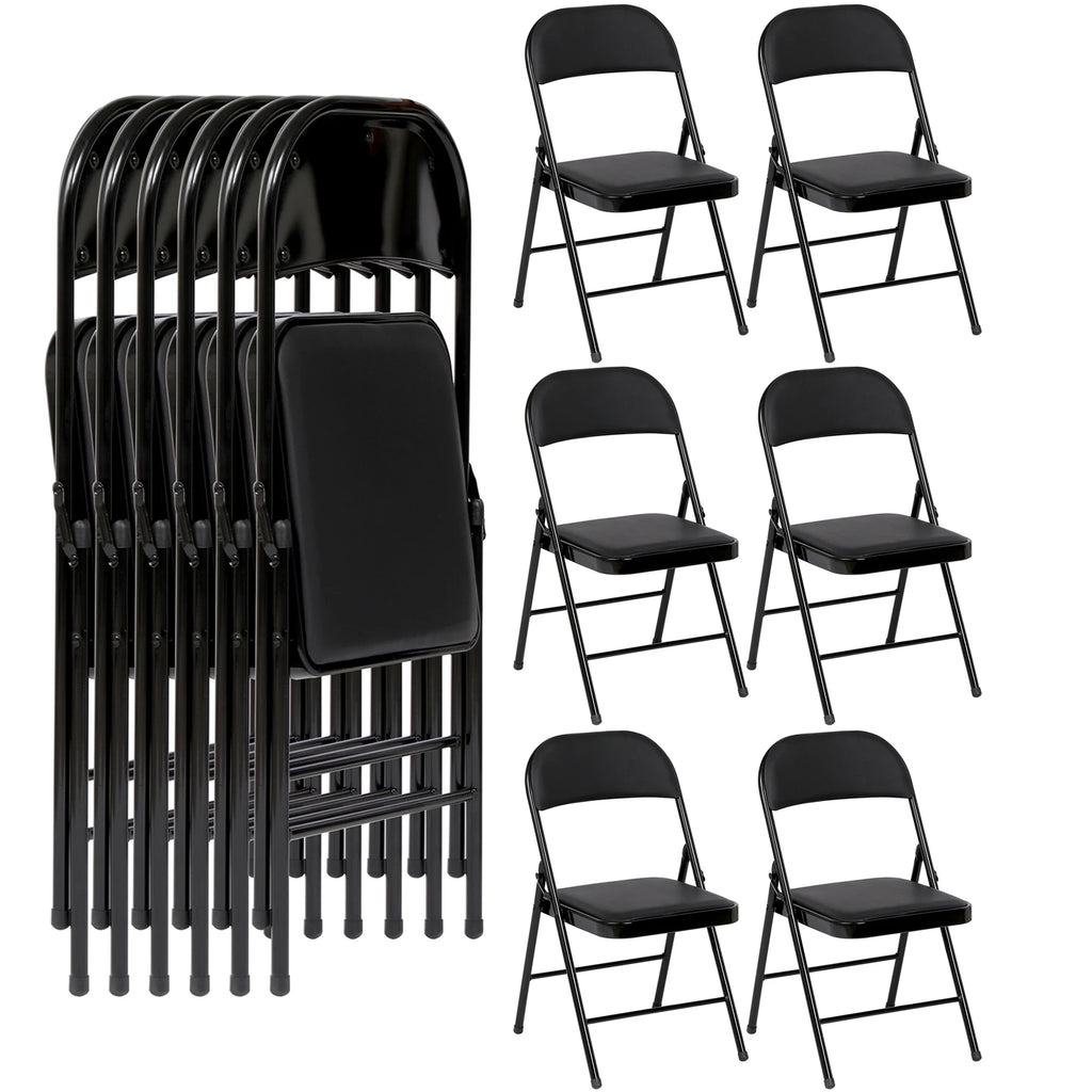 Black Vinyl Folding Chair 6 Pack D246187