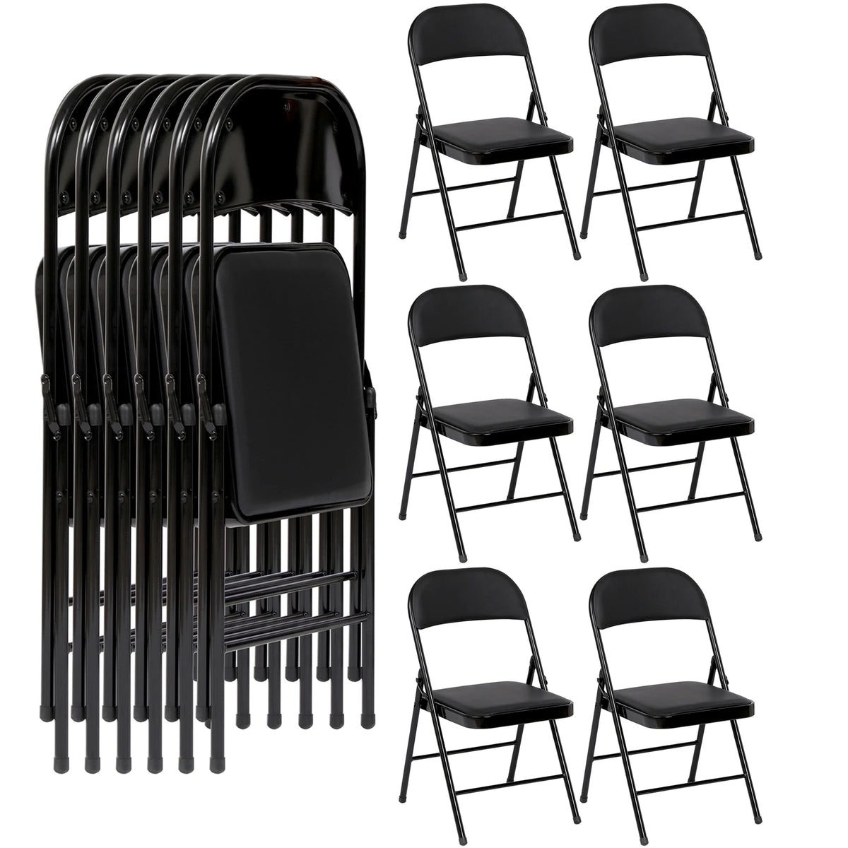 Black Vinyl Folding Chair 6 Pack D246187