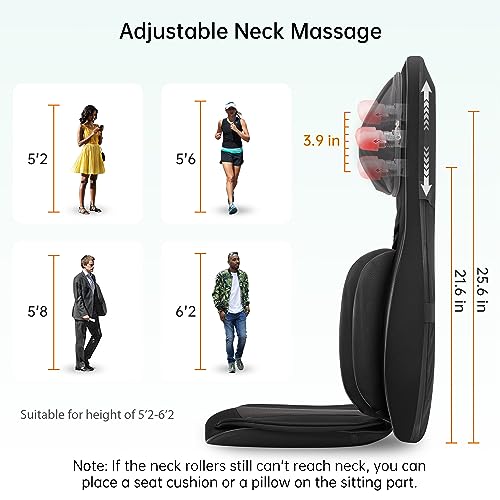 Heated Shiatsu Neck Back Massager Seat Cushion D85550