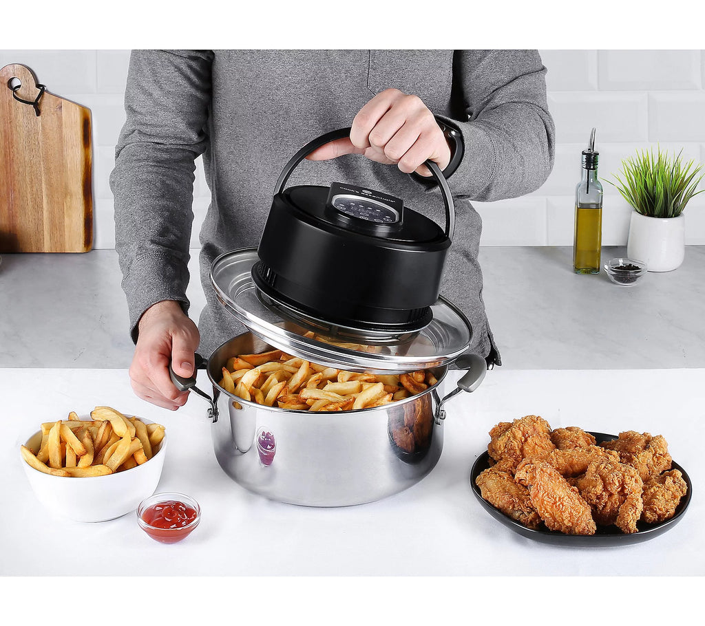 Air Fryer Lid for Pots, Pans & Pressure Cooker Black M15230
