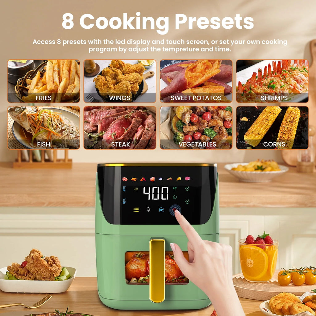 Air Fryer Large 8.5 QT White 8 in 1 Touch Screen Visible Window 1750W P921094