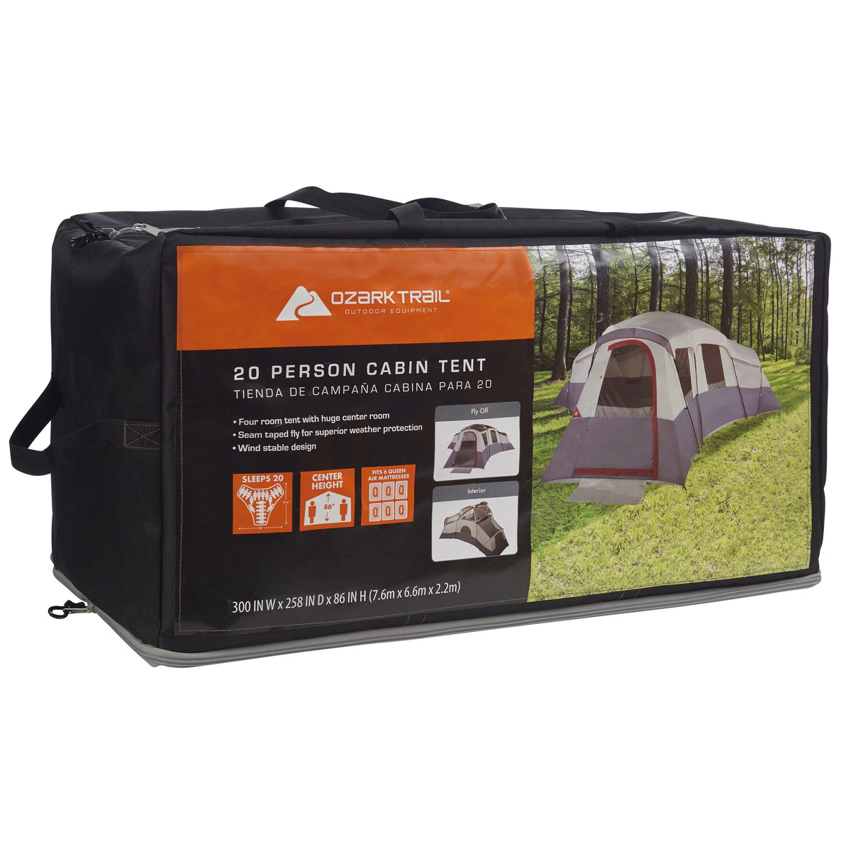 20-Person 4-Room Cabin Tent with 3 Separate Entrances X606277