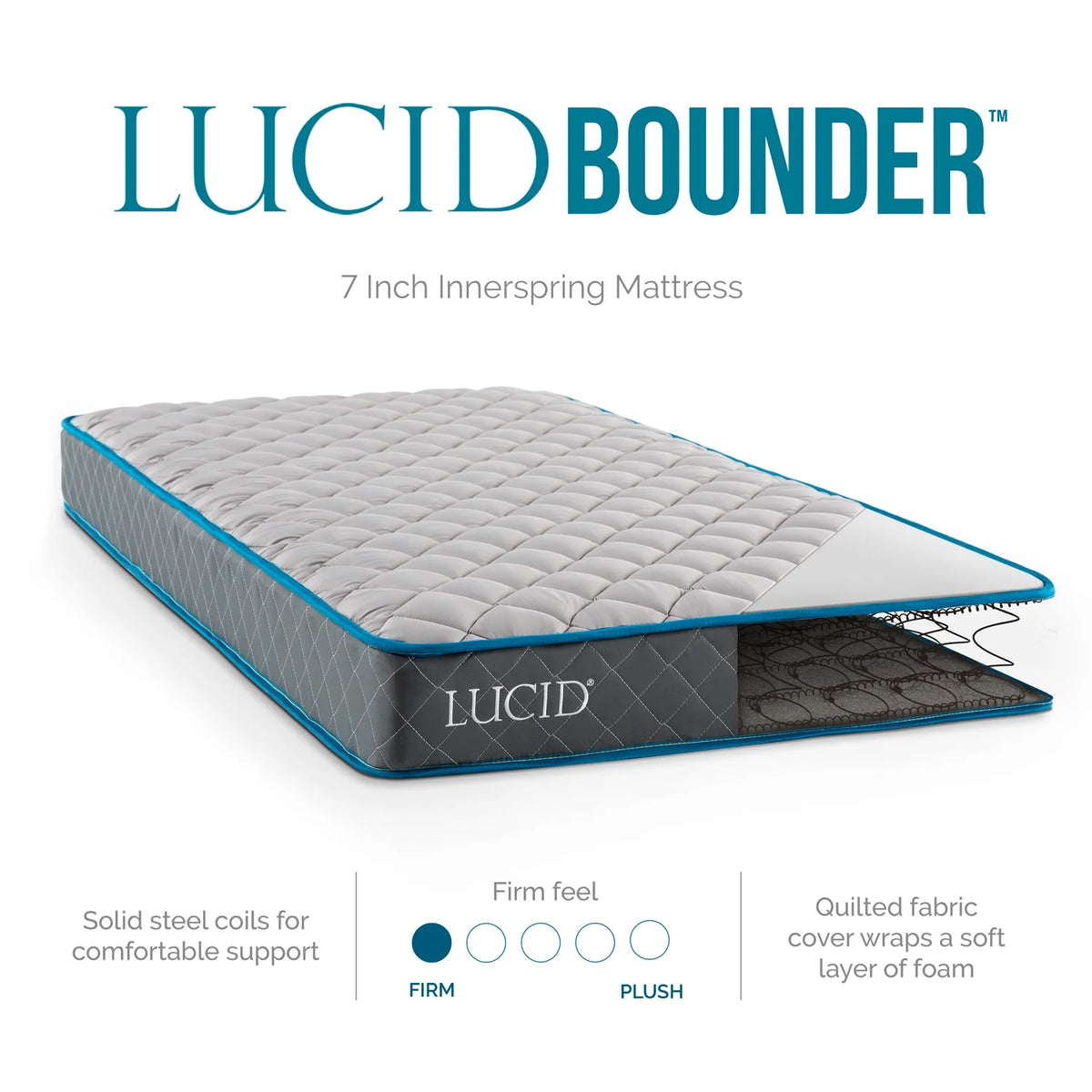 7 Innerspring Mattress with Quilted Fabric Cover, Full N797034