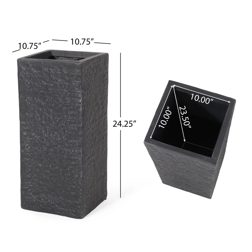 Square Gray Concrete Planter D17399