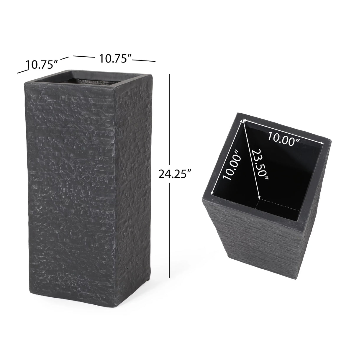 Square Gray Concrete Planter D17399
