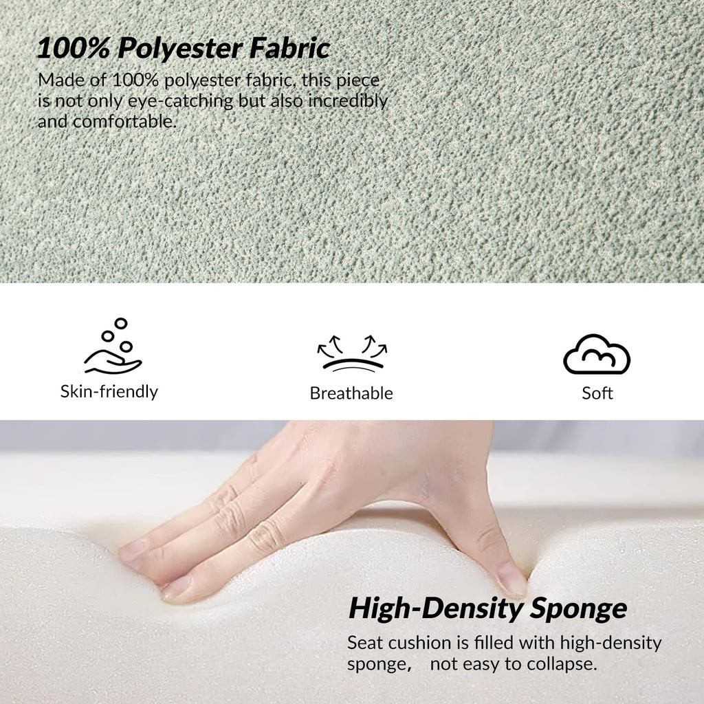58" Chenille Fabric Upholstered Ottoman Bench Z24619