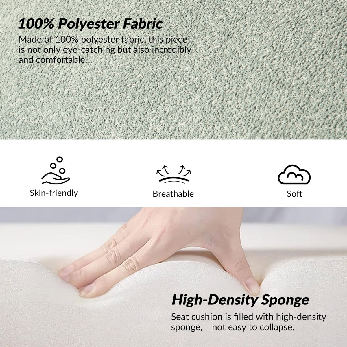 58" Chenille Fabric Upholstered Ottoman Bench Z24619