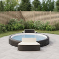 Black Poly Rattan Spa Benches with Cushions 2 pcs J9404