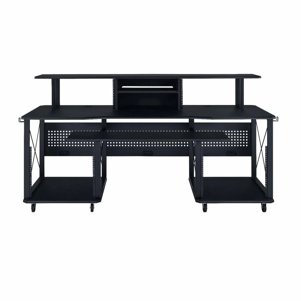 Black Music Desk with Shelves B4124