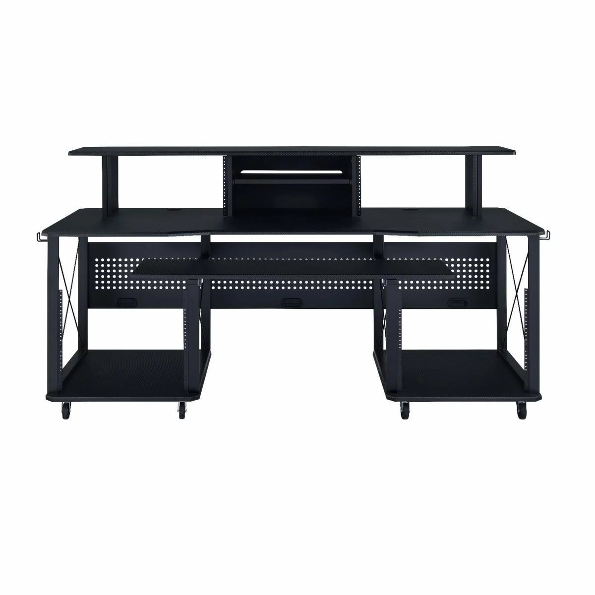 Black Music Desk with Shelves B4124