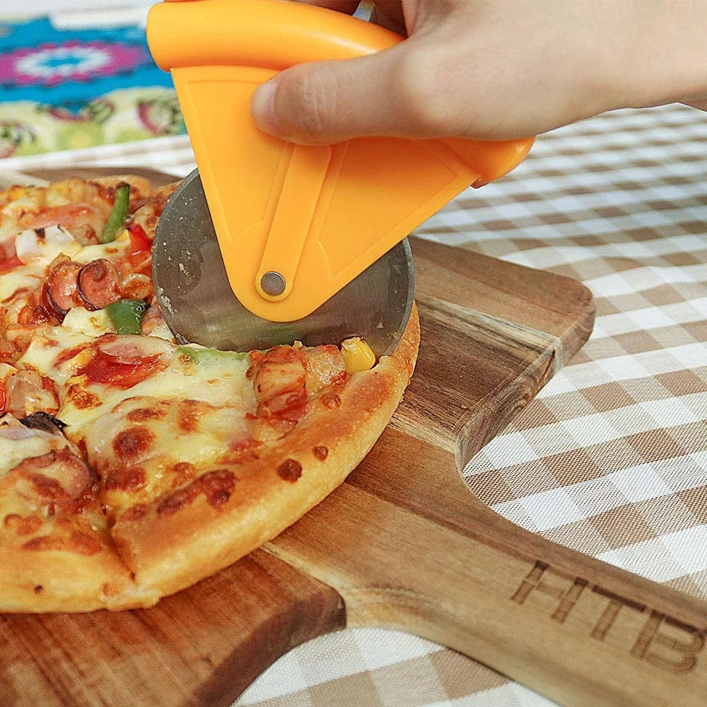 Acacia Wood Pizza Board With Cutter D91396