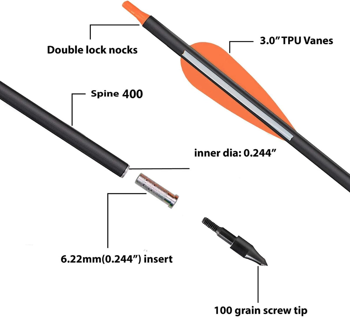 Carbon Arrow 29 inch 12-Pack Spine 400 S343465