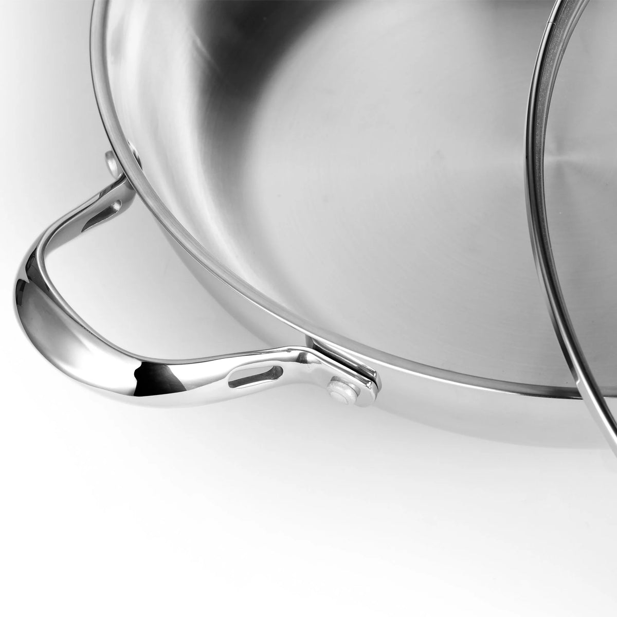 Stainless Steel 12-Inch Wok Stir Fry Pan with Glass Lid I917590