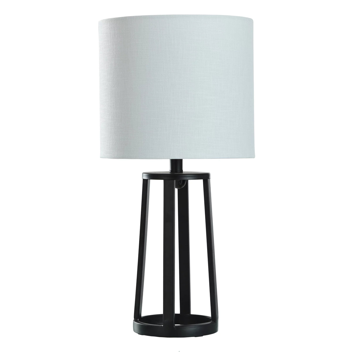 Matte Black Table Lamp with Drum Shade R31574