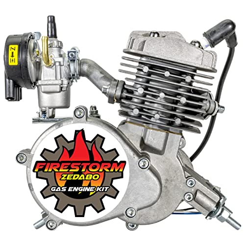 80cc Motorized Bicycle Engine Kit Ceramic Coated Cylinder Silver 36 Tooth S646