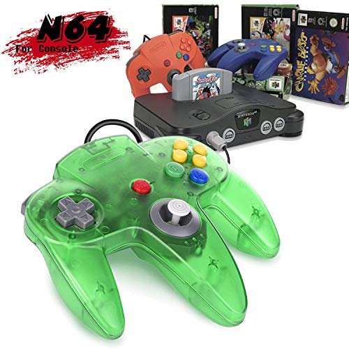 2-Pack Wired Classic Controller with 2 Extension Cords Clear Orange and Green W8680