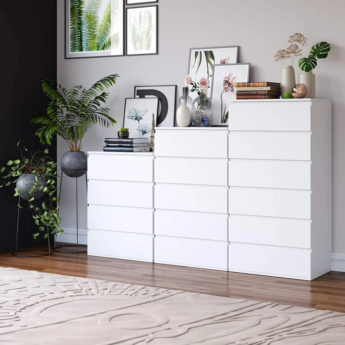 White 4 Drawer Wood Dresser F7033