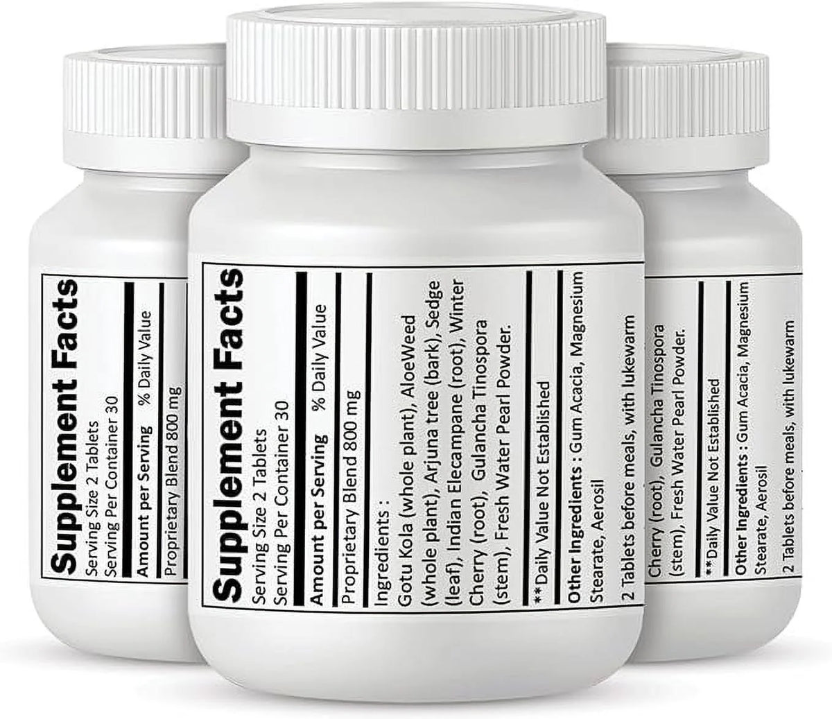 Herbal Tablets Supplement 5 Bottles G366178