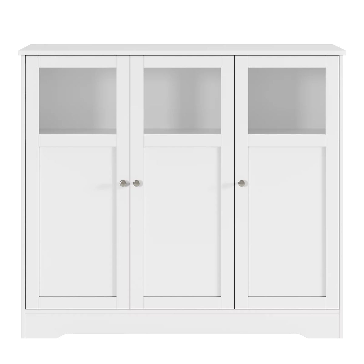White 3 Glass Door Accent Cabinet I8867