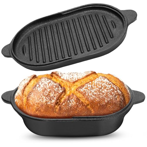 Pre-Seasoned Cast Iron Bread Pan with Lid 2.2QT J862