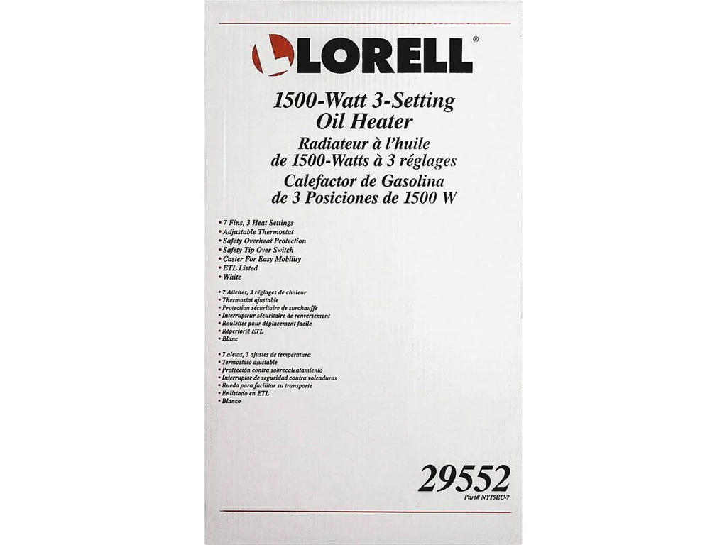 1500 Watt 3-Setting White Oil Filled Electric Heater D82749