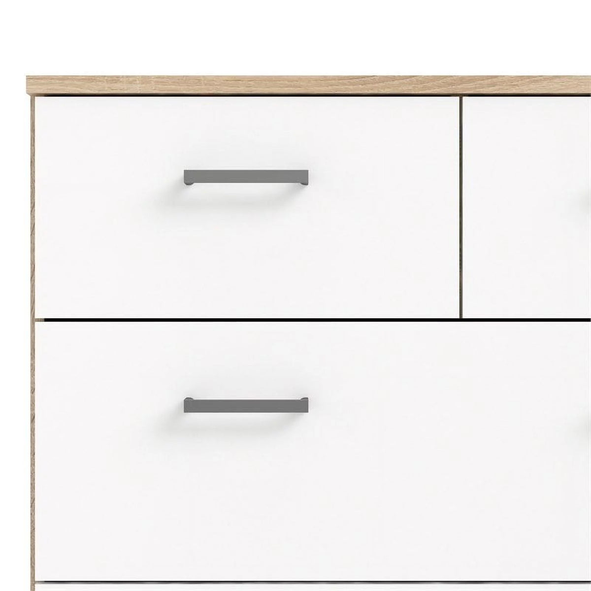 Oak Structure White 8 Drawer Double Dresser Q76413