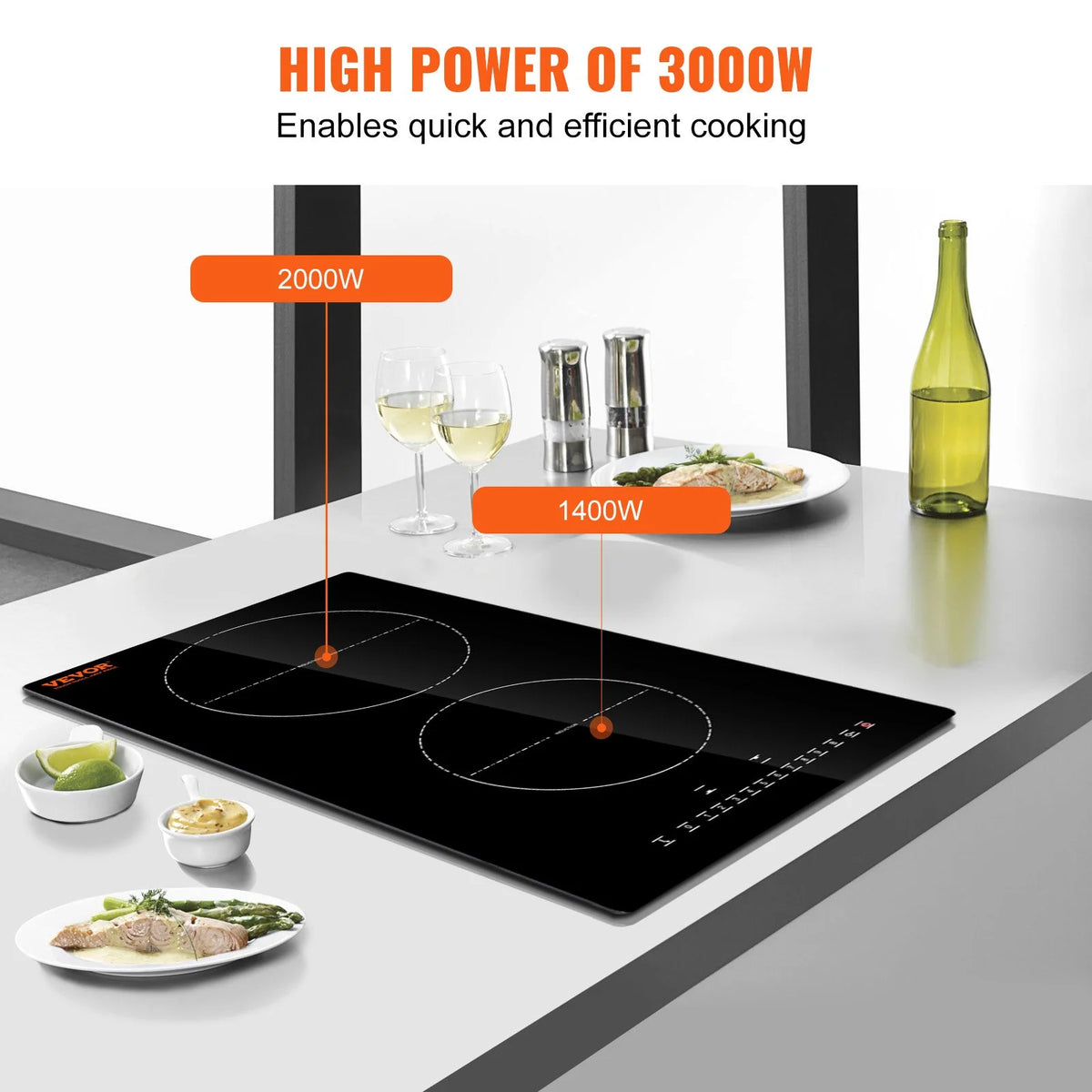12'' 2 Burner Electric Induction Cooktop D265474