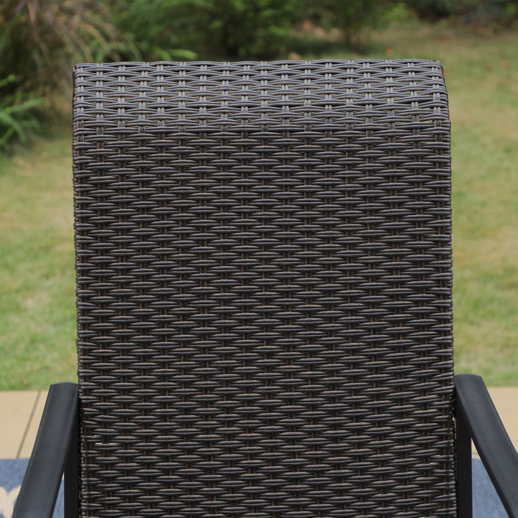 7 Pieces Outdoor Wicker Dining Set with 6 Chairs and Metal Table E886292
