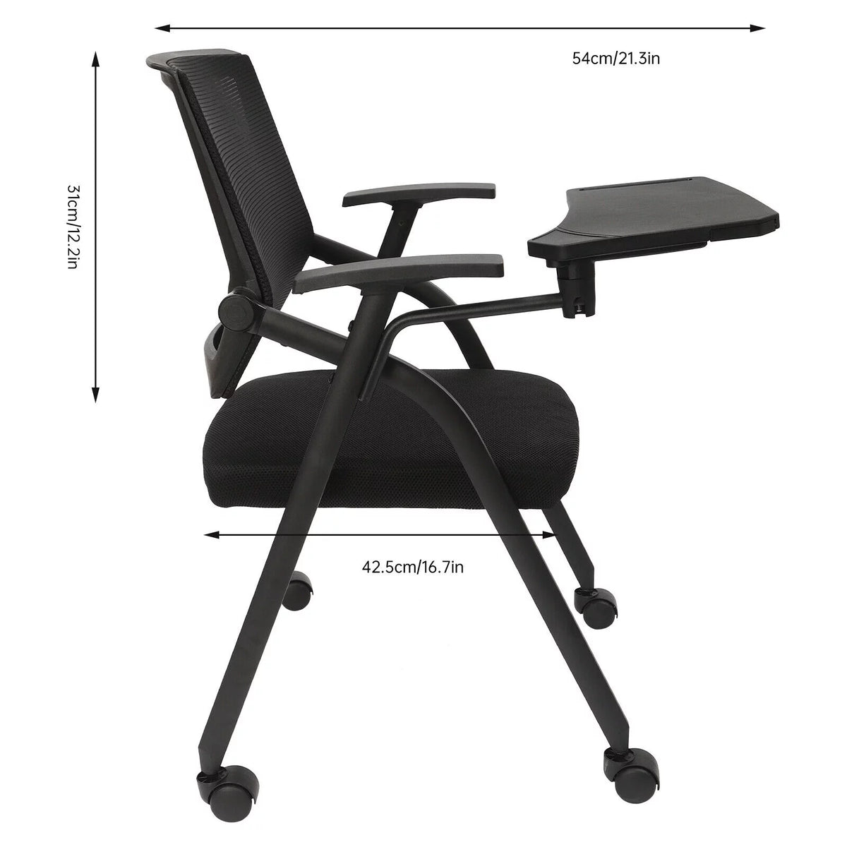 Office Reception Chair with Flip-Up Tablet Arm Q739382