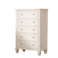 White and Silver 5 Drawer Chest H680939