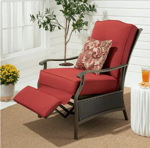 Steel Outdoor Recliner with Cushions V772207