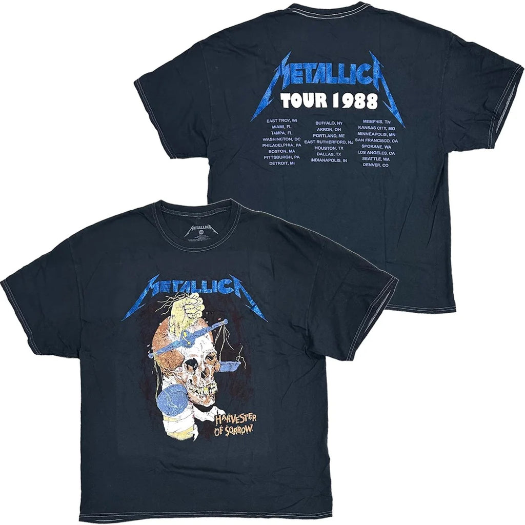 Metallica 1988 Tour Glitter Oversized Fit Tee T-Shirt T146223