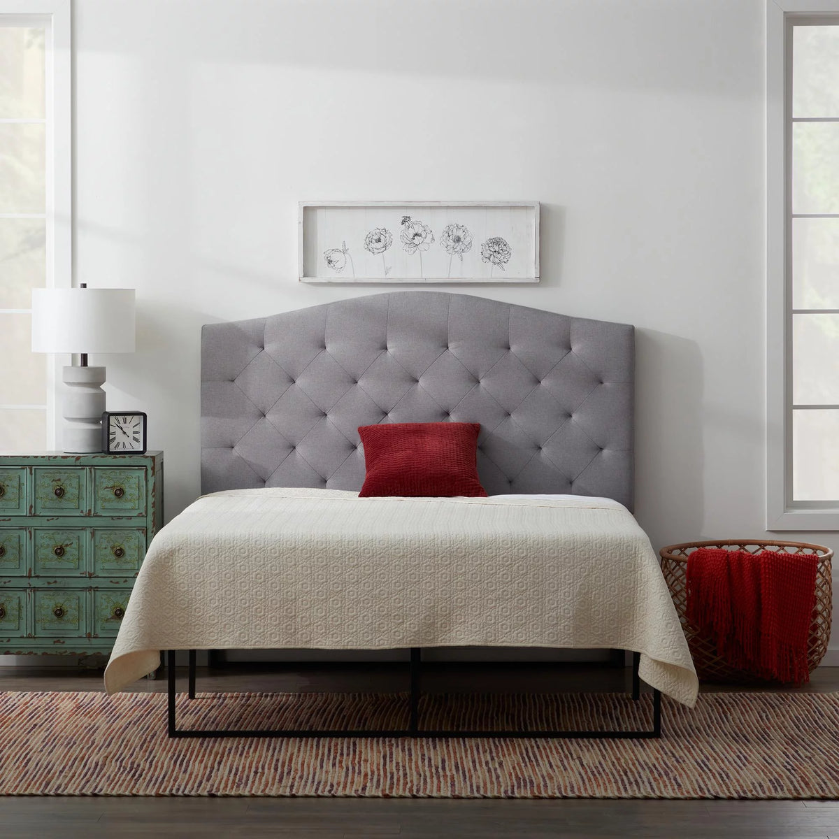 Queen Gray Upholstered Headboard G508337