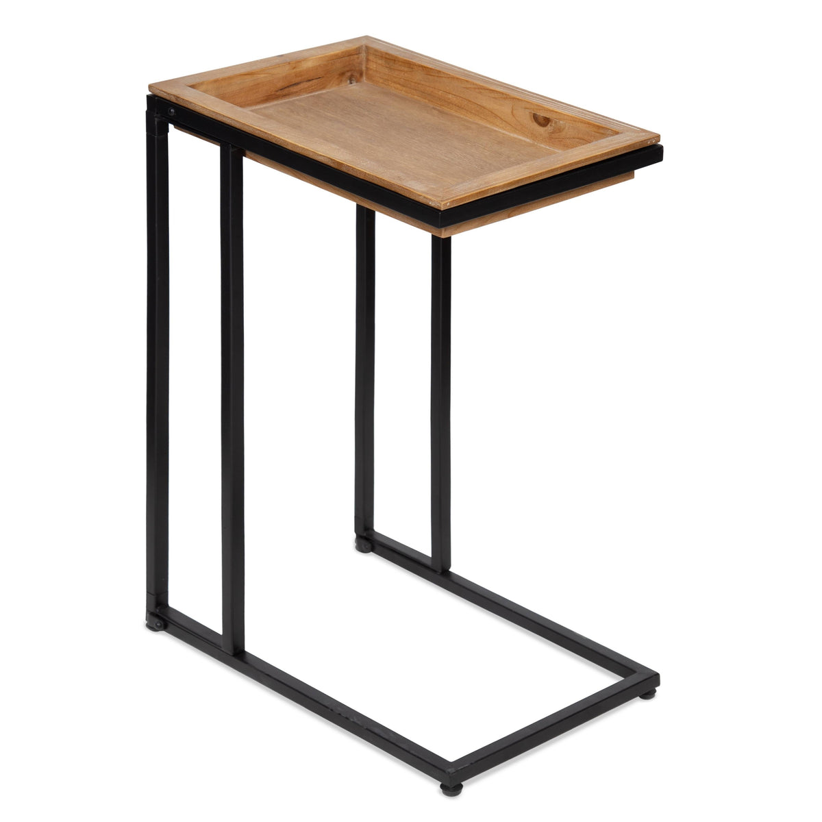 Wood and Metal Sofa Side C-Table T899040