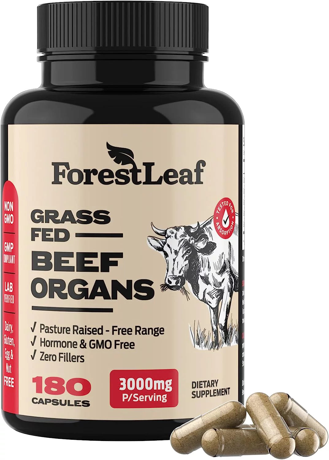Grass Fed Beef Organ Supplement 180 Count H202763