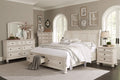 King 5pc Bedroom Set Platform Bed Dresser Mirror Chest Nightstand White J784