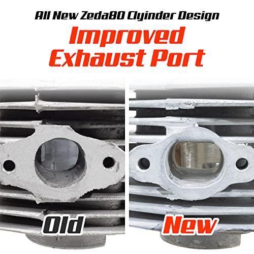 80cc Motorized Bicycle Engine Kit Ceramic Coated Cylinder Silver 36 Tooth S646