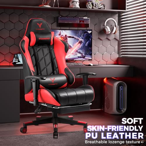 Cow Print Ergonomic Gaming Chair with Footrest Y306210