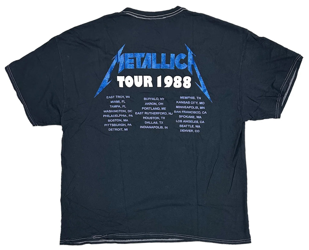 Metallica 1988 Tour Glitter Oversized Fit Tee T-Shirt T146223