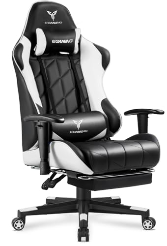 Cow Print Ergonomic Gaming Chair with Footrest Y306210