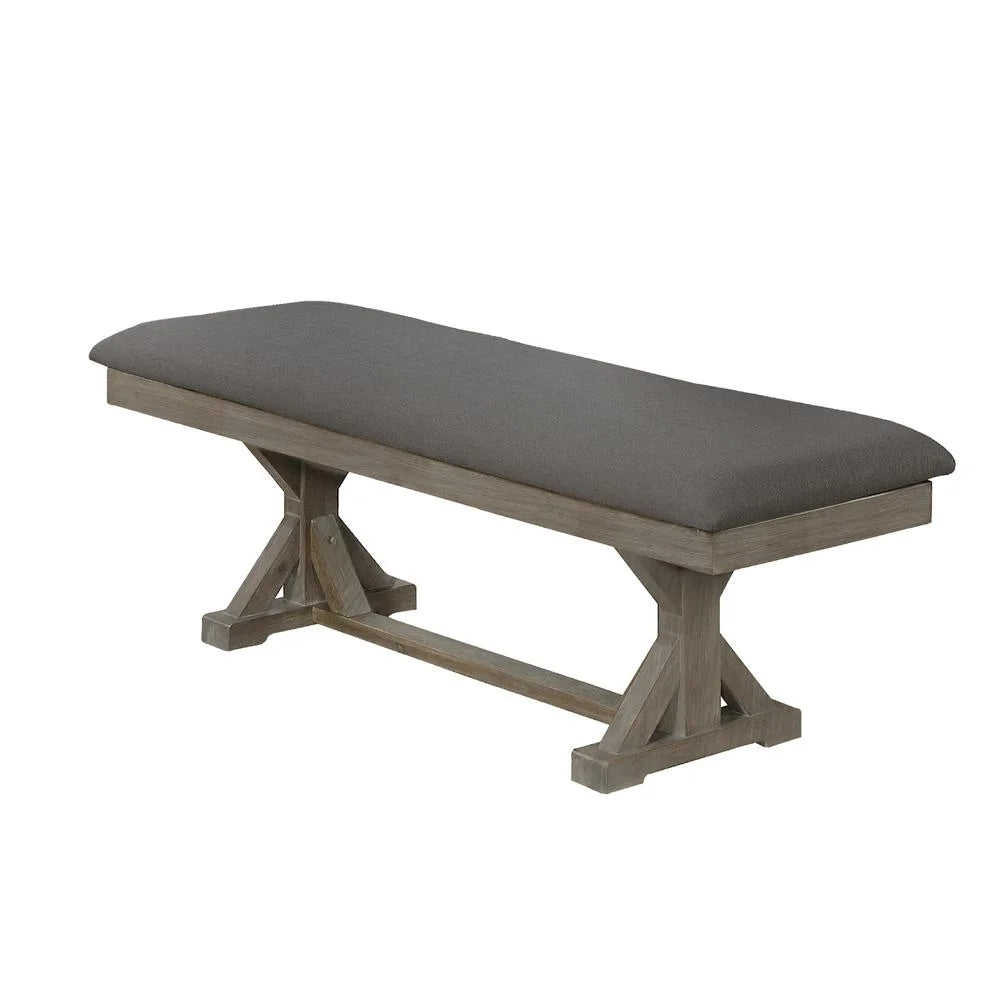 Gray Linen Dining Bench B8882