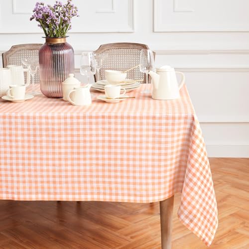 100% Pure Linen Checkered Tablecloth 60 x 132 Inch P11706