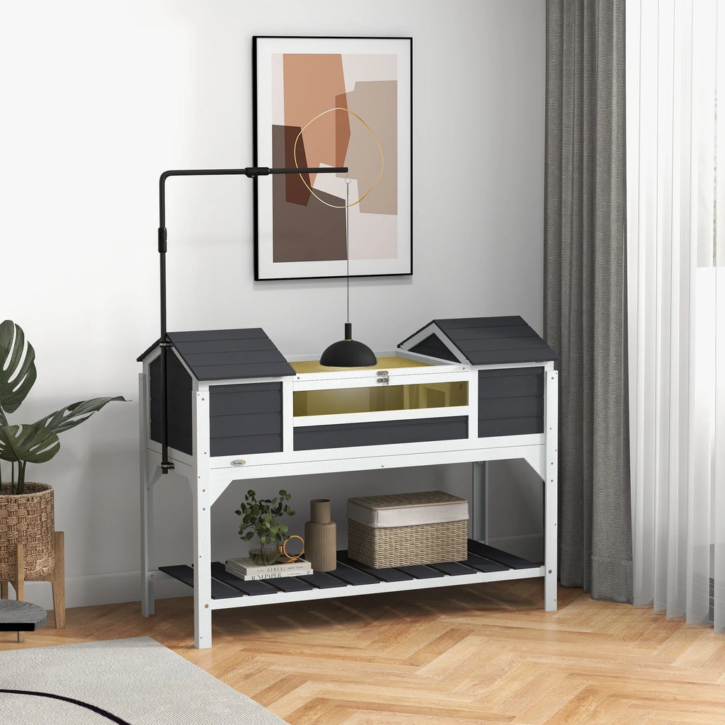 Wooden Tortoise Habitat with Adjustable Lamp Holder V7045