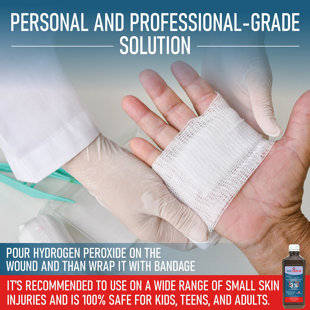 Hydrogen Peroxide First Aid Antiseptic 3% USP 32 oz U310556
